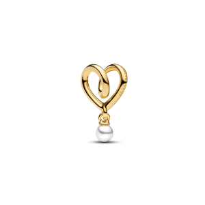 Forgylt Omfavnet Hjerte Charm