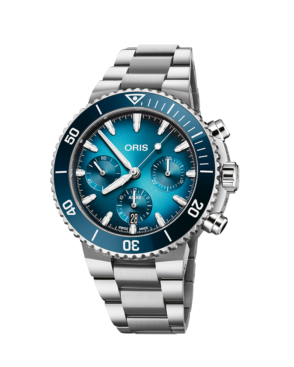 Aquis Chronograph 43,5mm Blå m/ lenke