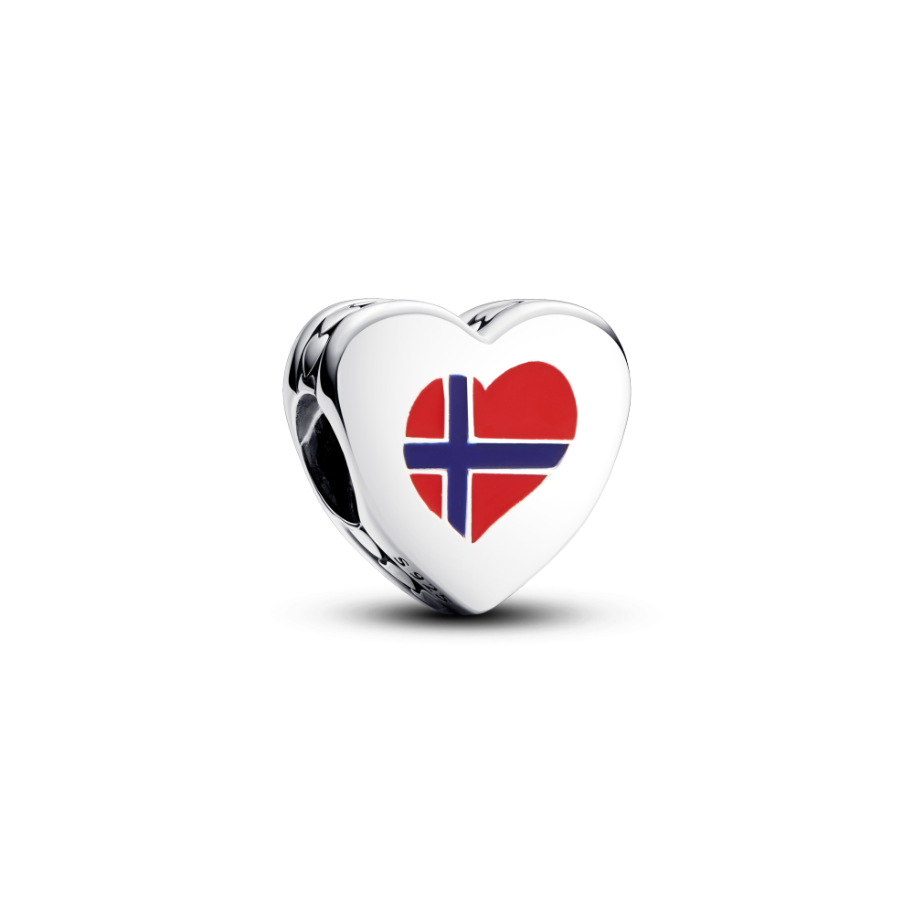 Sølv Norskt hjerte charm