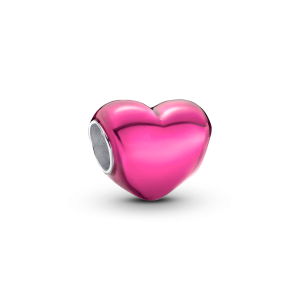 Sølv Metallisk Rosa Hjerte Charm
