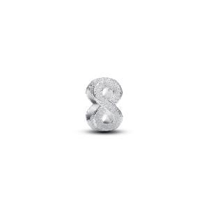 Sølv Strukturert Evighetsymbol Mini Charm