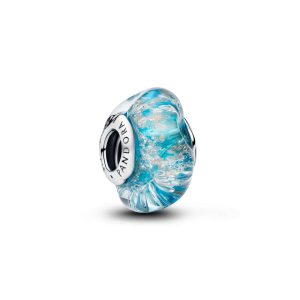 Pandora Turkis Muranoglass og Glitter Charm