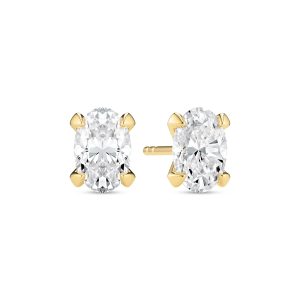 Sif Jakobs Jewellery Earrings Grace Oval Solitaire - 14k yellow gold or white gold 1.00 ct TW G-H VS lab-grown diamonds