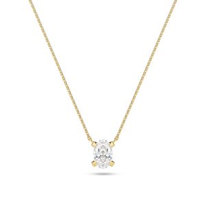 Sif Jakobs Jewellery Necklace Grace Oval Solitaire - 14k yellow gold or white gold 0.75 ct TW G-H VS lab-grown diamond