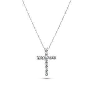 Sif Jakobs Jewellery Necklace Alba Croce - 14k yellow gold or white gold 0.64 ct TW G-H VS lab-grown diamonds