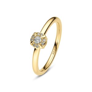Sif Jakobs Jewellery Ring Rome - 14k yellow gold or white gold 0.09 ct TW G-H VS lab-grown diamonds