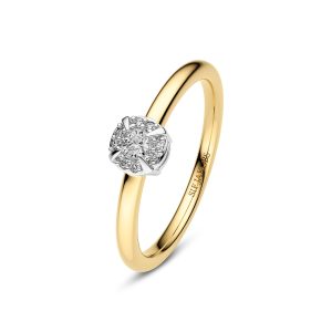 Sif Jakobs Jewellery Ring Rome - 14k yellow gold or white gold 0.09 ct TW G-H VS lab-grown diamonds