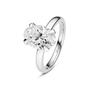 Sif Jakobs Jewellery Ring Grace Oval Solitaire - 14k yellow gold or white gold 1.00-3.00 ct TW G-H VS lab-grown diamond