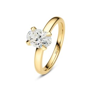 Sif Jakobs Jewellery Ring Grace Oval Solitaire - 14k yellow gold or white gold 1.00-3.00 ct TW G-H VS lab-grown diamond